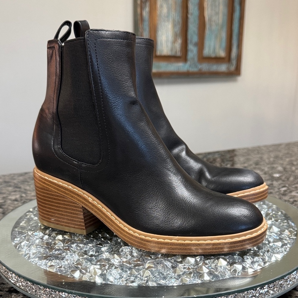 Marc Fisher Black Leather Ankle Booties